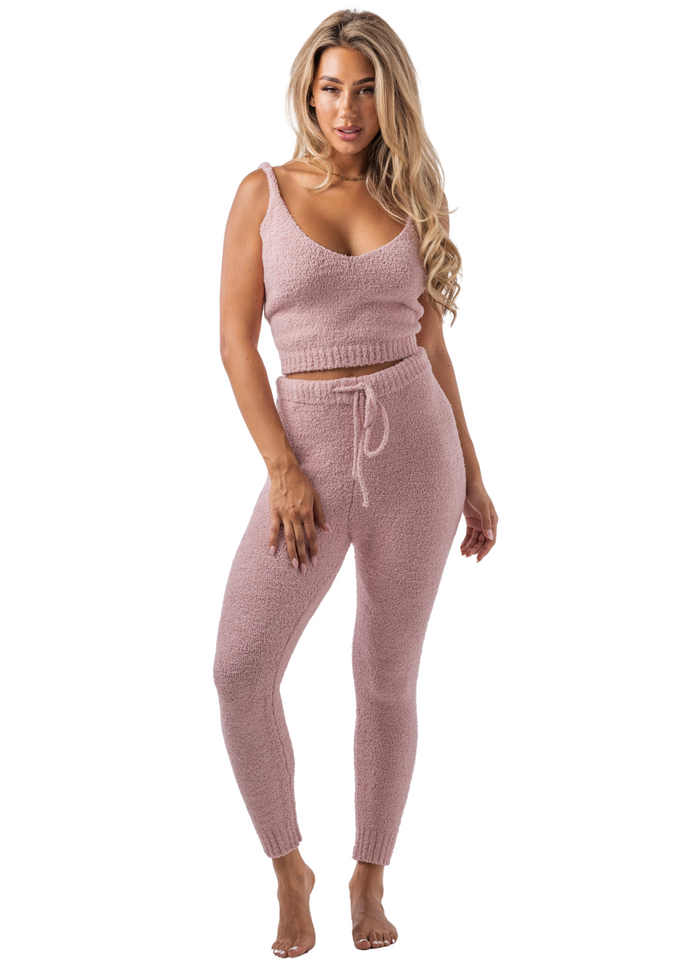 Sweetheart Teddy + V-neck + Leggings Set (2-Piece)