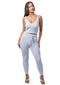 blue triangle cut cozy loungewear leggings set