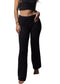 black cotton flared pants