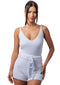 blue triangle cut cozy loungewear shorts set