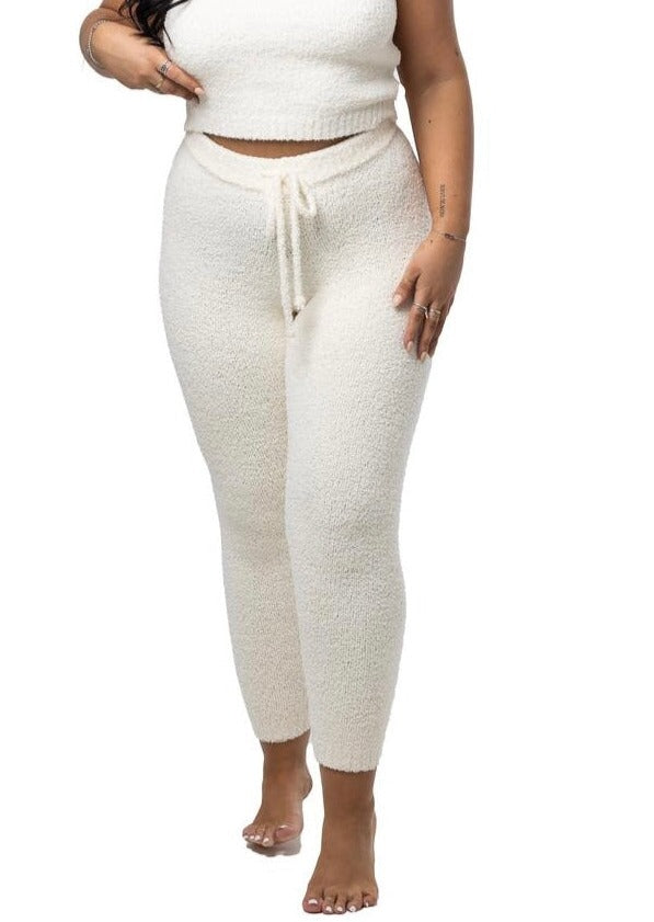 cream comfy adjustable leggings made from cotton