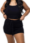 black comfy adjustable shorts made from cotton